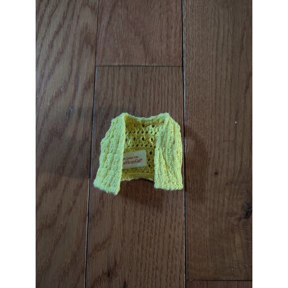 American Girl Doll Julie BeForever Meet Outfit Yellow Sweater Vest Only Mini 6" - Picture 1 of 2